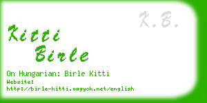 kitti birle business card